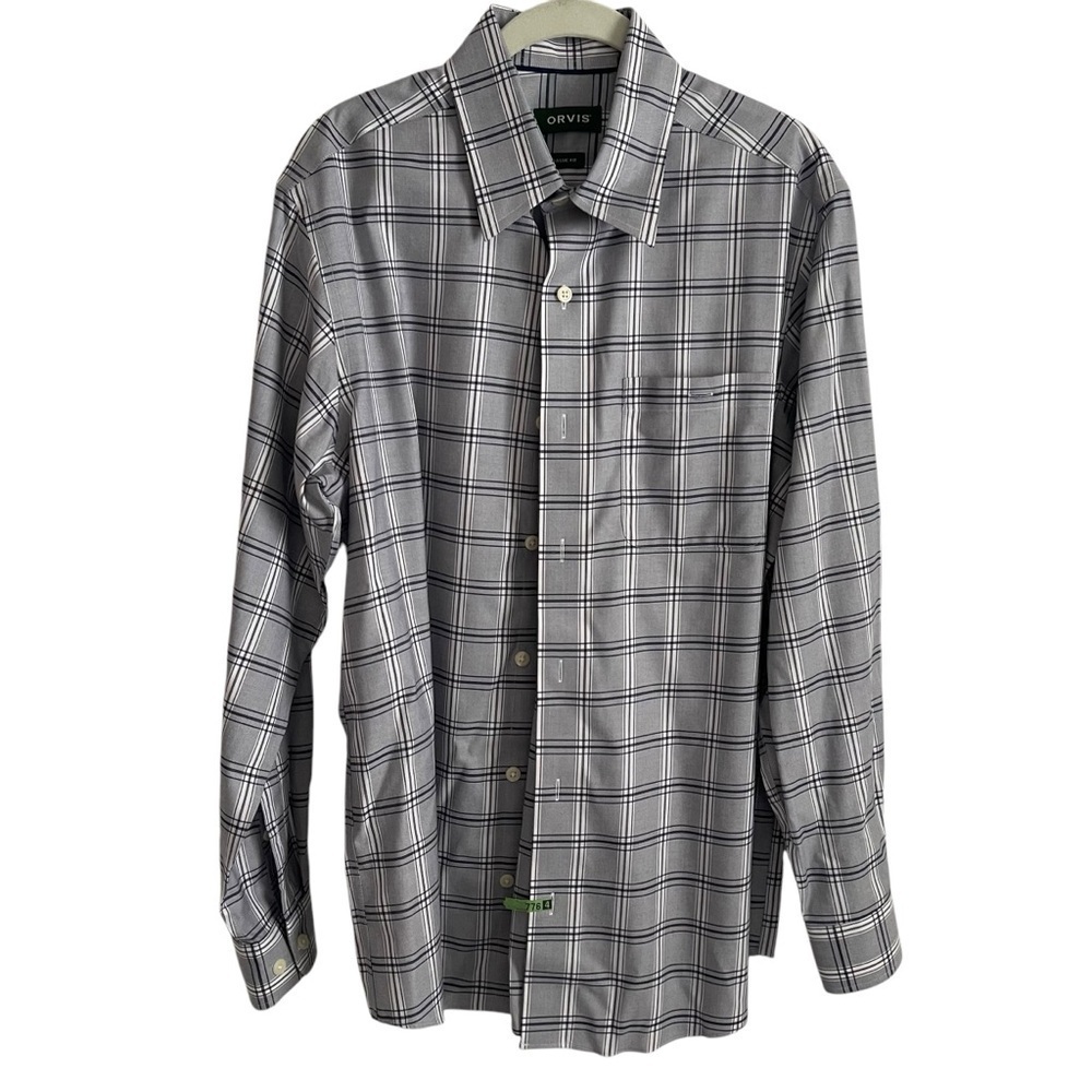 Orvis Wrinkle Free Cotton elastane Button Down classic fit size med dry cleaned